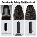 GOKOCO Secador de Cabelo 5 em 1 Conjunto, Escova Secadora 1400W Alta Velocidade 110000 Rpm, Kit Modelador Liso e Cacheado com Bocal Magnético Compatível com 110v e 127v