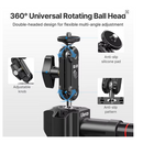Ulanzi 3 polegadas/4.5 polegadas câmera de ação bomba manual ventosa a vácuo 1/4 "3/8" suporte estabilizador de câmera para telefone gopro insta360
