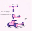 Patinete Criança Dobrável Musical com Luzes Rodas que Brilham Altura Regulável Suporta até 50kg - Premium